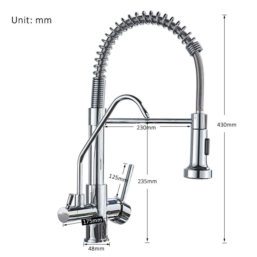 360° Rotating 3-Way Kitchen Faucet Water Filter - Pure Drinking Water Tap with Spring Design for Home & Office Use | Perfect for Cooking, Drinking, and Washing Fruits