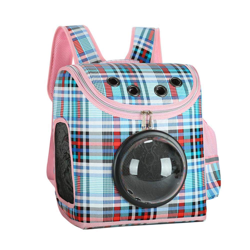 Portable Pet Carrier Backpack for Dogs & Cats - Breathable Space Capsule Design, Transparent Astronaut Travel Bag for Small Pets, Outdoor Use (Blue) - Perfect for Air Travel, Hiking, Vet Visits & Daily Adventures