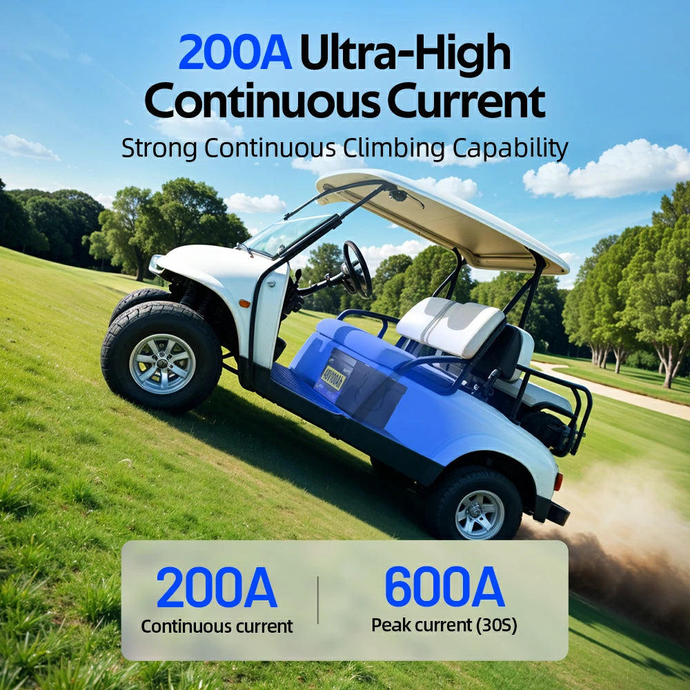 48V 100Ah Lithium Golf Cart Battery with Bluetooth - Long Lasting Power for Golf Carts, Electric Vehicles & Off-Grid Applications - Perfect for Golf Courses, RV Camping & Solar Energy Storage