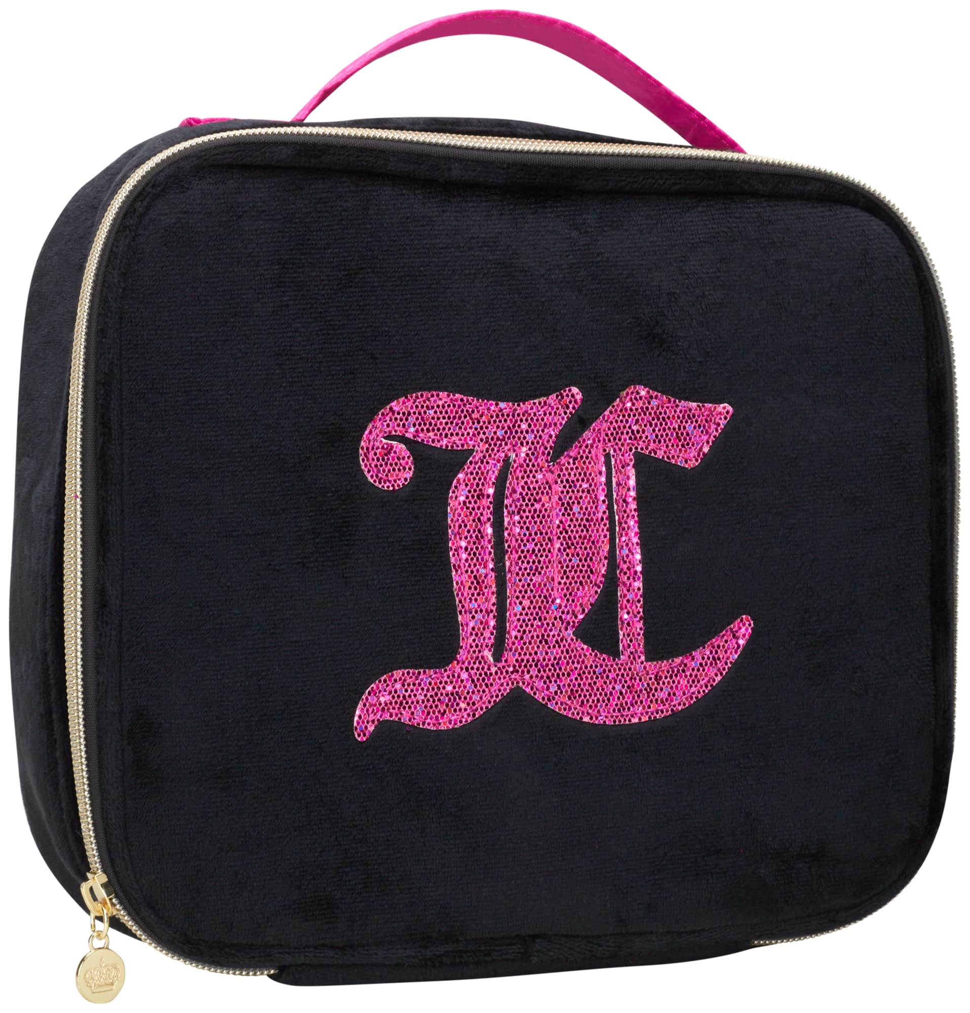 Juicy Couture Women's Travel Cosmetic Bag - Waterproof Makeup & Toiletries Organizer with Multiple Compartments, Black One Size | Perfect for Vacation, Gym, Business Trips & Daily Essentials Storage