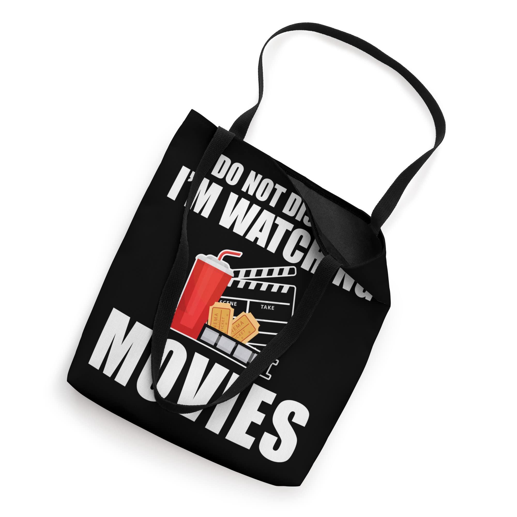 Funny 'Do Not Disturb I'm Watching Movies' Tote Bag - Perfect for Cinema Lovers & Movie Nights at Home