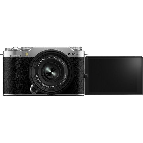 FUJIFILM X-M5 Mirrorless Digital Camera with XC 15-45mm f/3.5-5.6 OIS Lens Kit (Silver) - Compact & Lightweight for Travel, Vlogging & Street Photography
