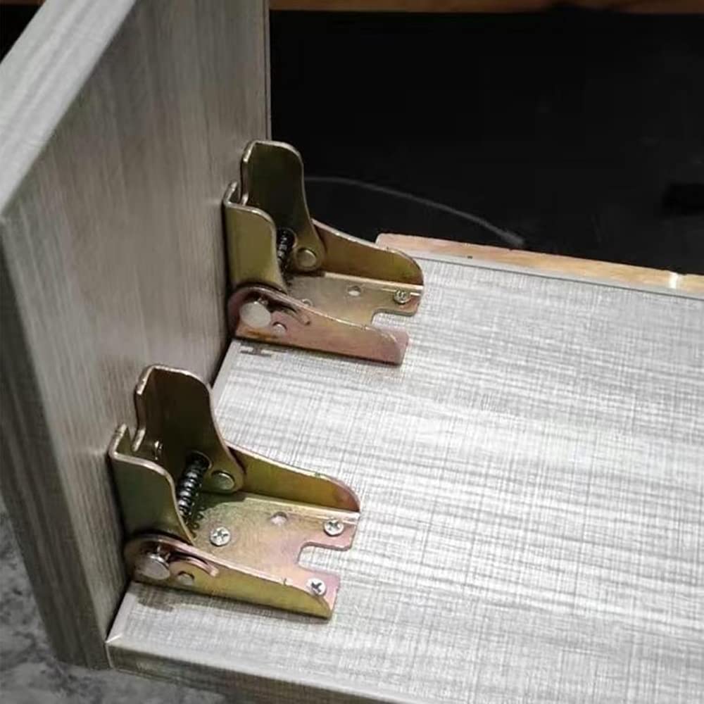 4-Piece Self-Locking Hinges, 90-Degree Folding Table Hinges, Heavy Duty Foldable Leg Hinges for Chairs, Tables & Furniture – Perfect for DIY Projects, Workbenches, and Space-Saving Foldable Furniture