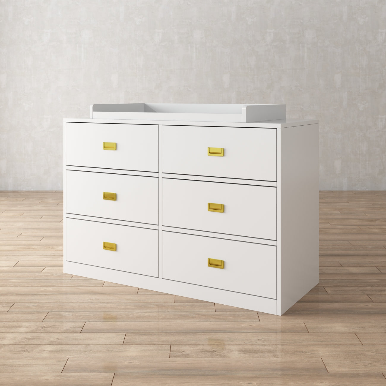 White Non-Toxic 6-Drawer Nursery Changing Table Dresser - Perfect for Baby Room Organization & Diaper Changing Station