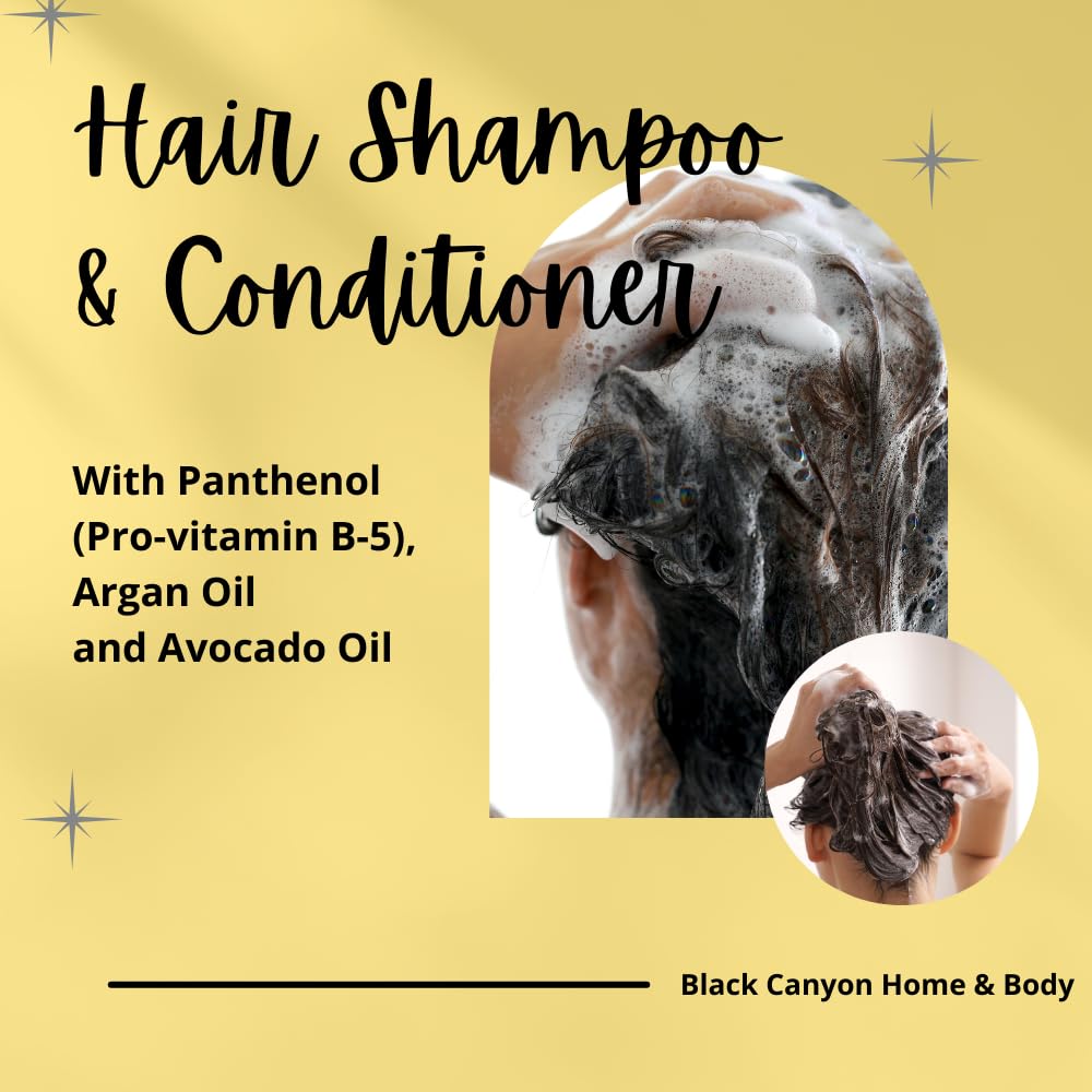 Adrielle Essentials Peanut Butter Cookie Crunch Scented Biotin Shampoo & Conditioner Set for Hair Growth - 16oz Each - Sulfate Free & Nourishing for Dry, Damaged Hair - Perfect for Daily Use & Salon Quality Results