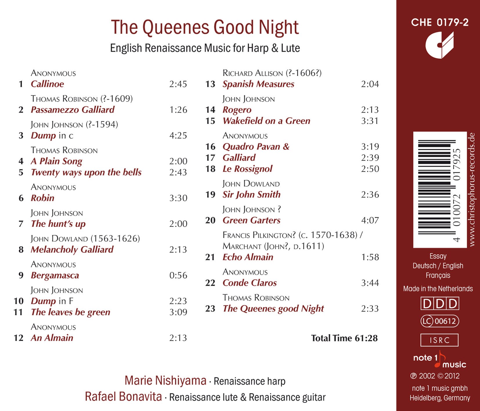 The Queenes Good Night: English Renaissance Music for Harp and Lute | Perfect for Historical Reenactments, Wedding Ceremonies & Relaxation