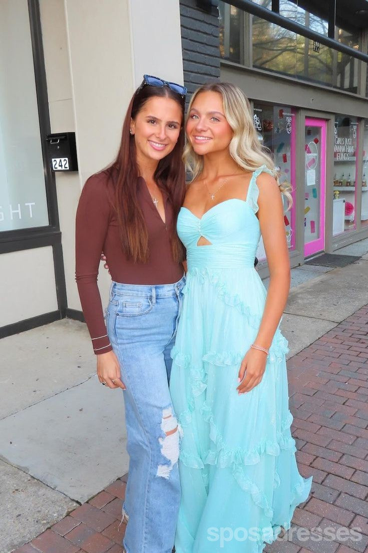 Elegant Blue A-Line Sweetheart Maxi Long Prom Dress for Women - Formal Evening Gown for Party, Homecoming, Wedding & Special Occasions