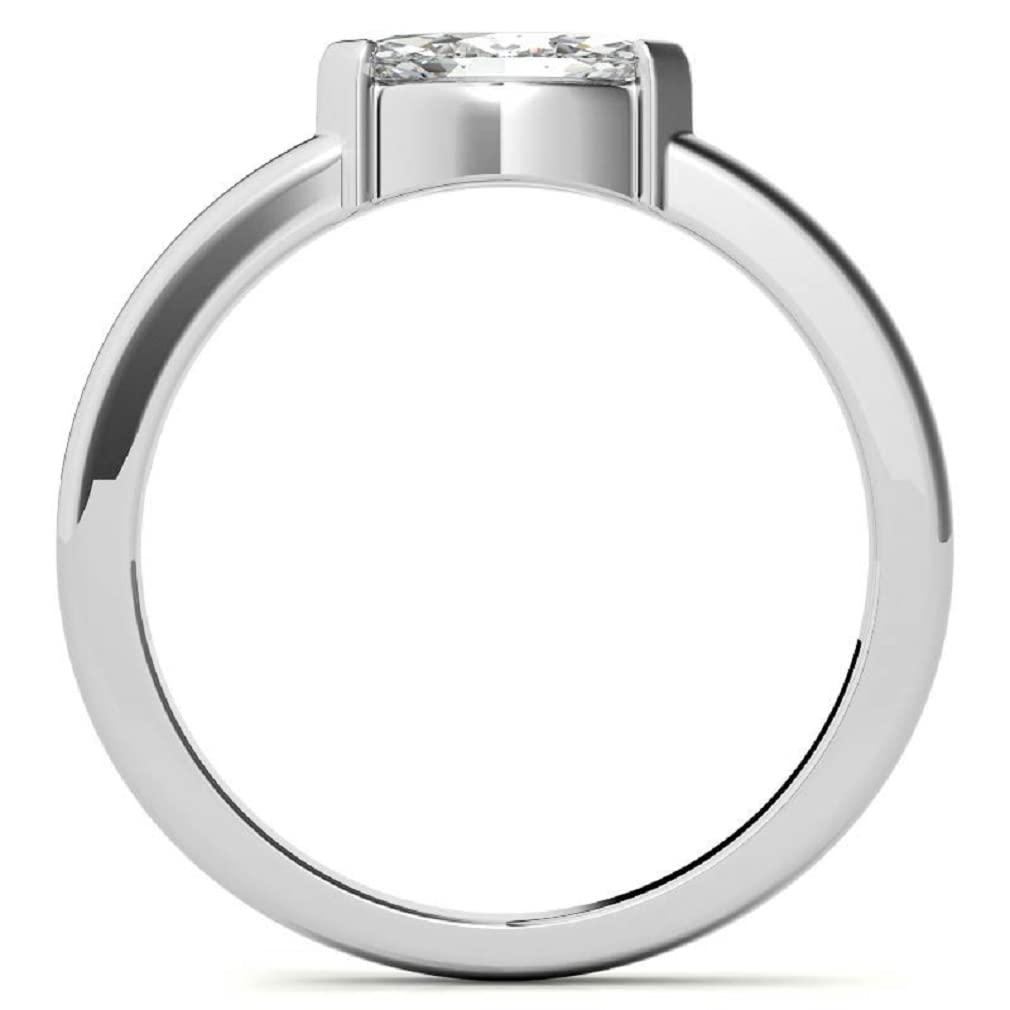 10K Solid White Gold Handmade Engagement Rings 2 CT Oval Cut Moissanite Diamond Solitaire Wedding Band Set for Women - Elegant Bridal Jewelry for Proposals, Anniversaries & Special Occasions