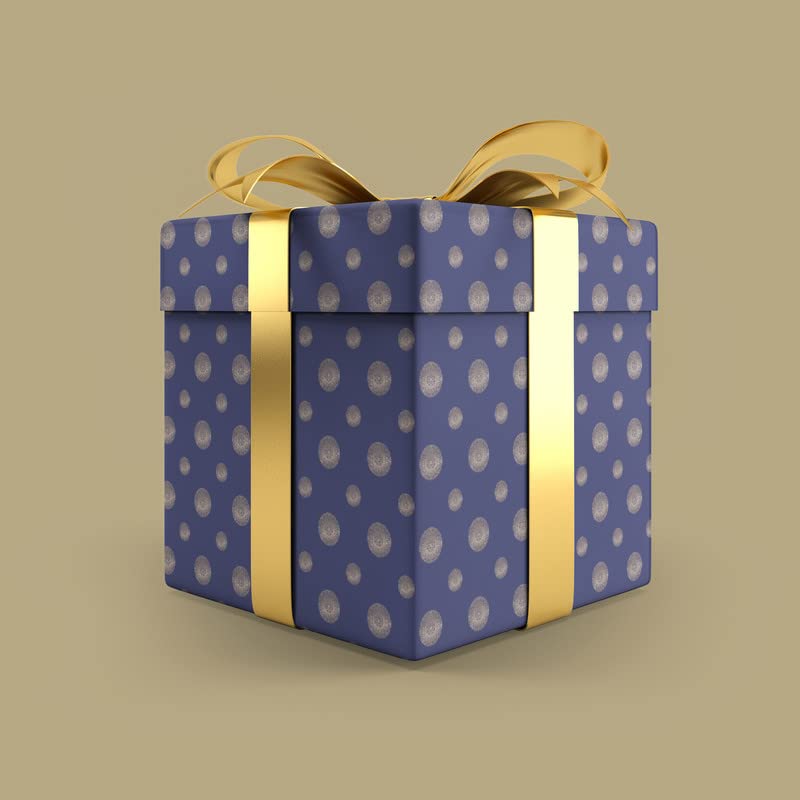 Elegant Dovetail Blue Brocade Gift Wrapping Paper - Premium Quality 10 Sheets Pack - Perfect for Birthday, Wedding, Christmas Presents and Special Occasions