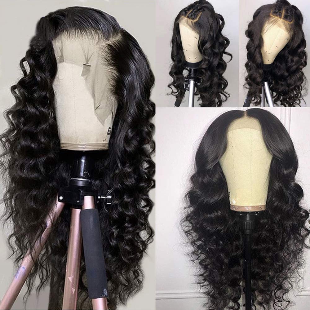 13x4 HD Invisible Lace Front Wig - 22 Inch Brazilian Virgin Human Hair Deep Wave Loose Wig with Pre-Plucked Hairline & Baby Hair (150% Density) for Black Women | Natural Look for Daily Wear, Parties & Special Occasions