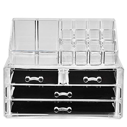 Clear Makeup Storage Box with Drawers - Durable, Eco-Friendly Makeup Organizer for Vanity & Dressing Table | Perfect for Cosmetics, Brushes & Skincare Products Organization at Home or Salon
