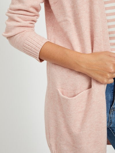 ASHLEY Open Knit Cardigan for Women - Soft & Lightweight Misty Rose Sweater - Perfect for Spring & Fall Layering, Office Wear, and Casual Outfits