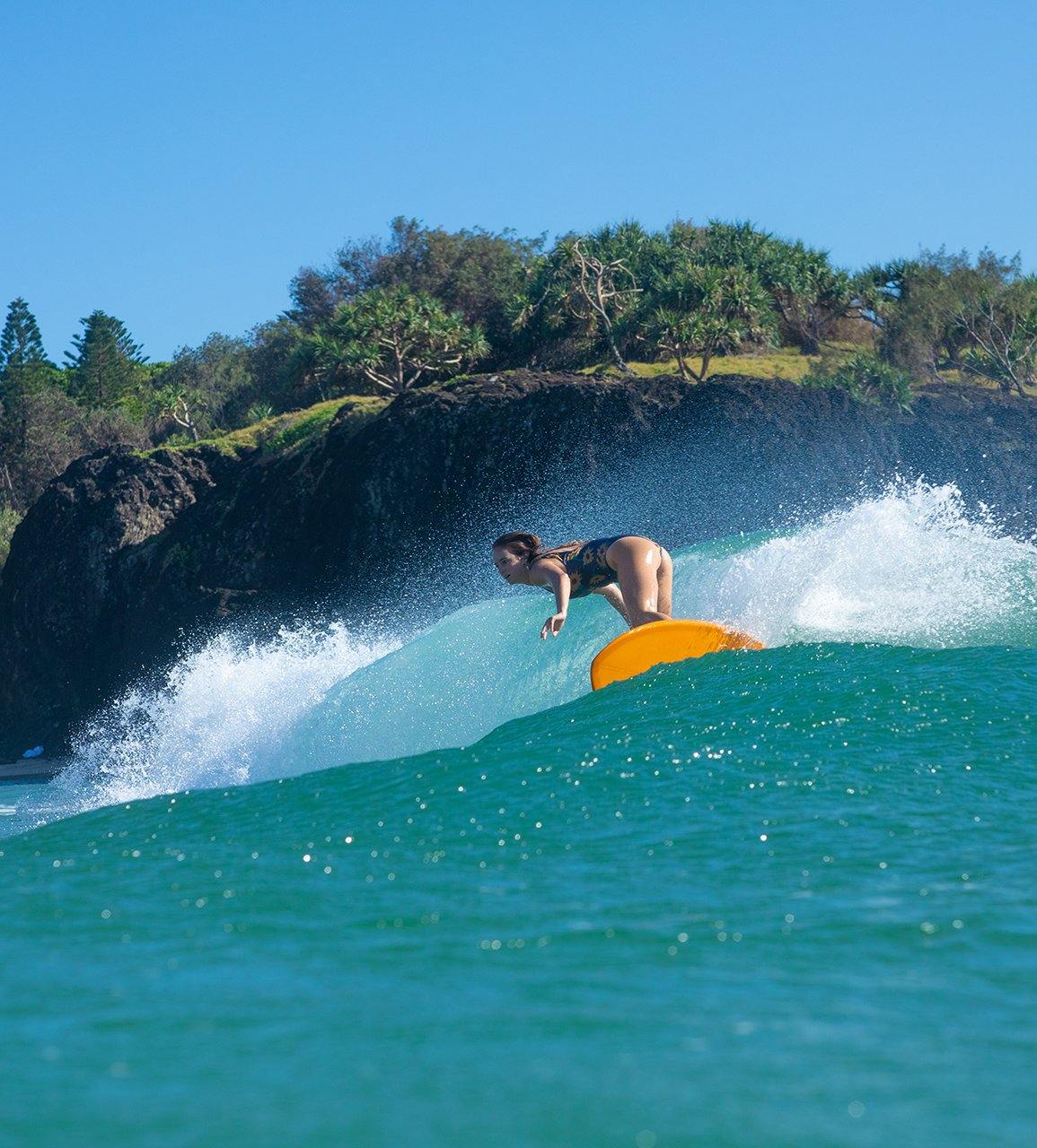Extra Shot by Rachael Tilly Midlength Surfboard - Clay Color - Perfect for Intermediate Surfers & Small to Medium Waves | Beach, Vacation & Surfing Lifestyle