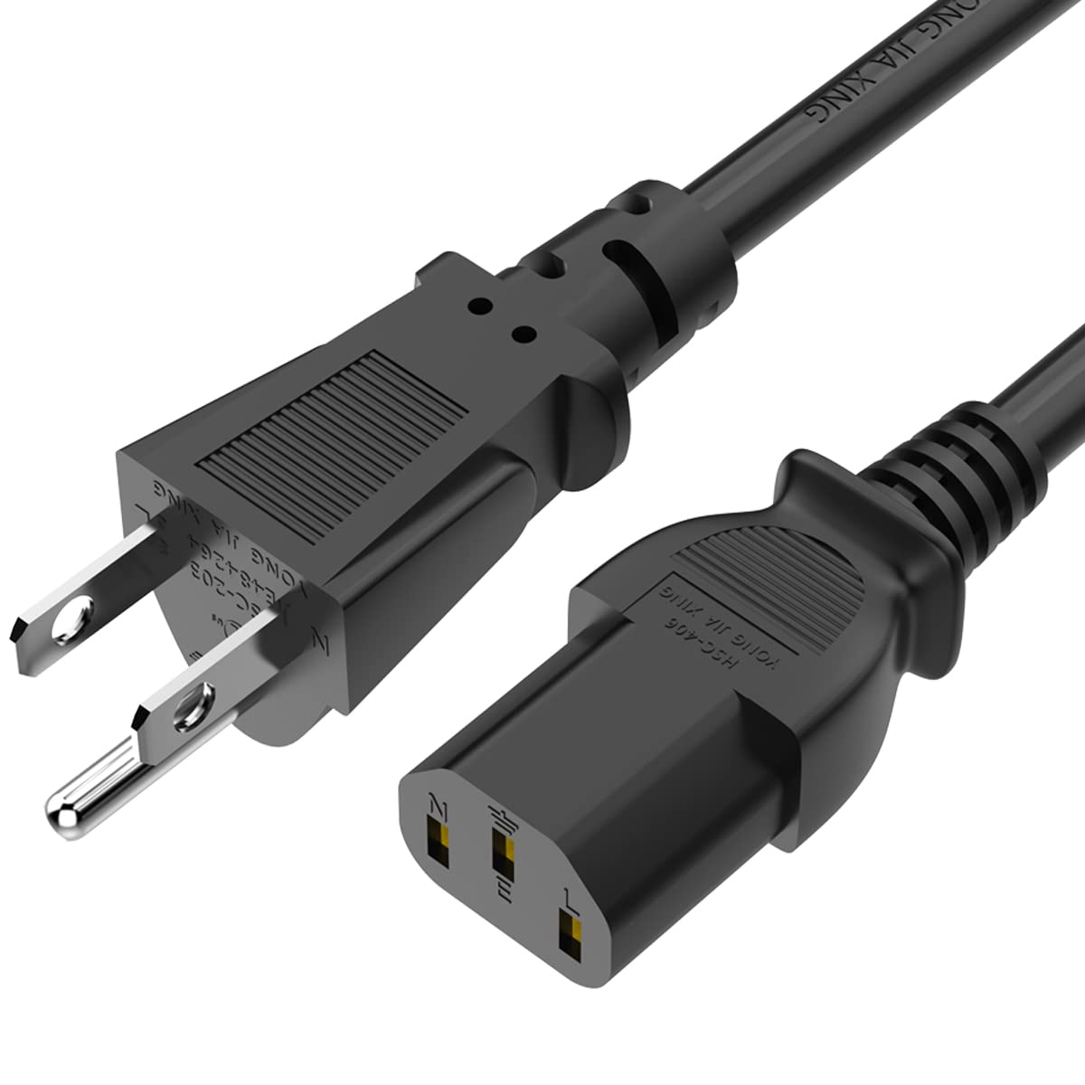 Replacement 3 Prong AC Power Cord 10A 125V 5FT for DELL HP ViewSonic LG Samsung BenQ Sony Asus Monitors & Computers | Durable Power Cable for Home Office Gaming Setup