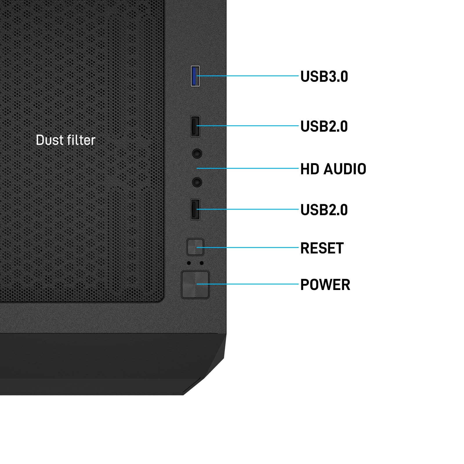 DARKROCK Classico Storage Master ATX NAS Computer Case - Mid Tower PC Case with 4x120mm Fans, USB 3.0, 10 x 3.5