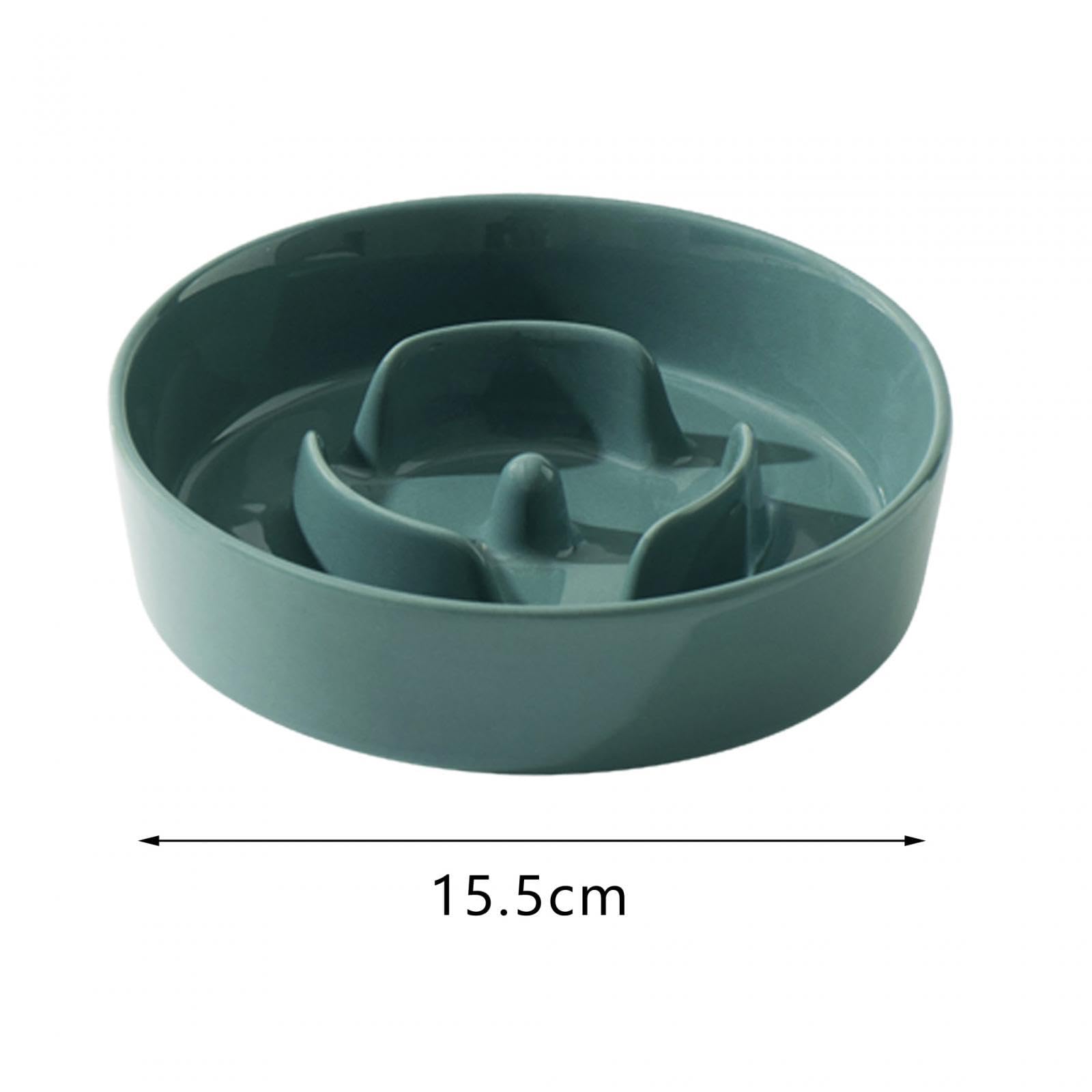Enakshi Slow Feeder Dog Bowl - 15.5cm Deep Green Puzzle Food Plate for Small Medium Dogs & Cats - Anti-Gulping Bloat Prevention Mealtime Solution for Fast Eaters
