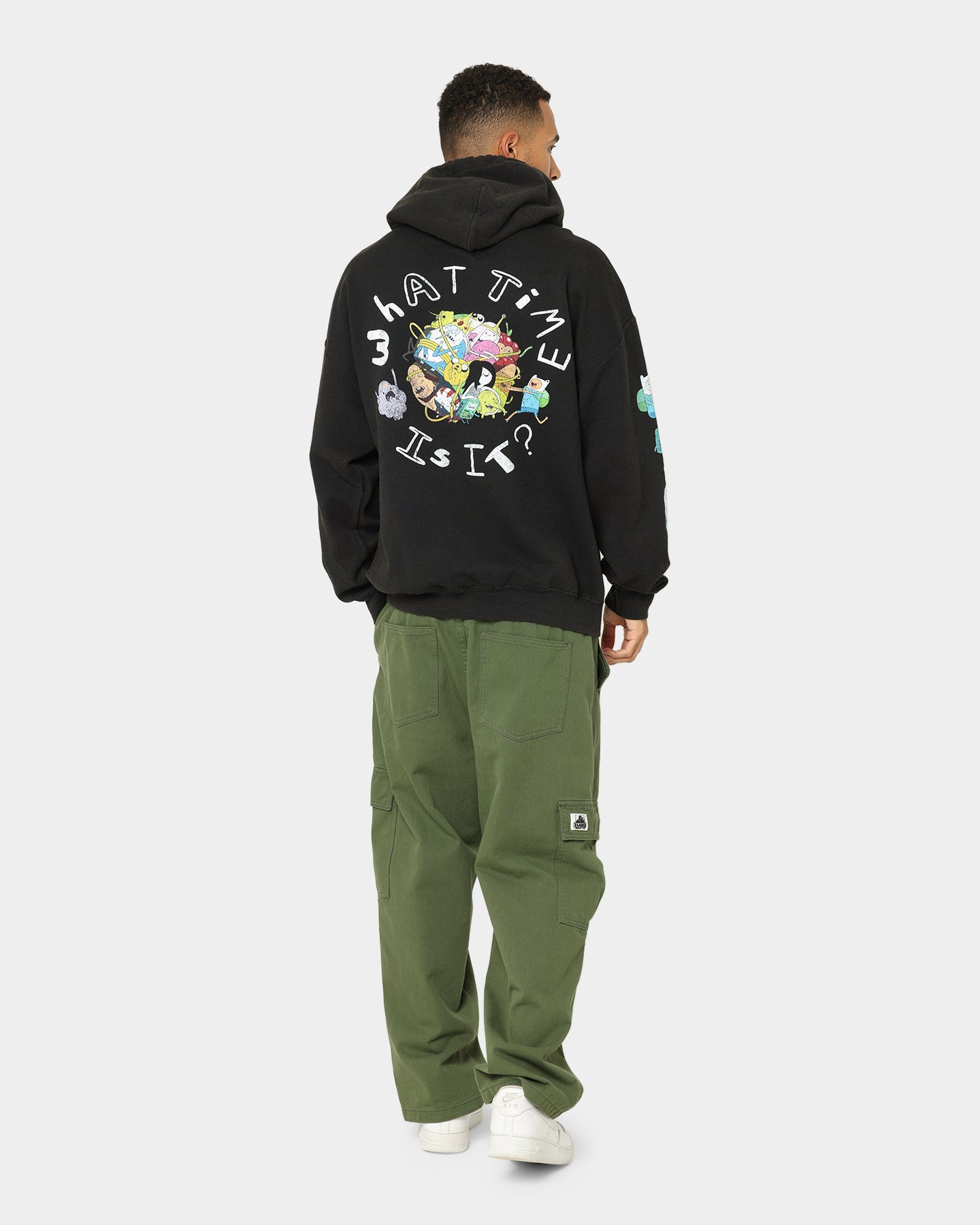 Adventure Time What Time Is It Vintage Hoodie - Black Wash Retro Cartoon Sweatshirt for Men & Women - Perfect for Casual Wear, Cosplay & Fan Gifts