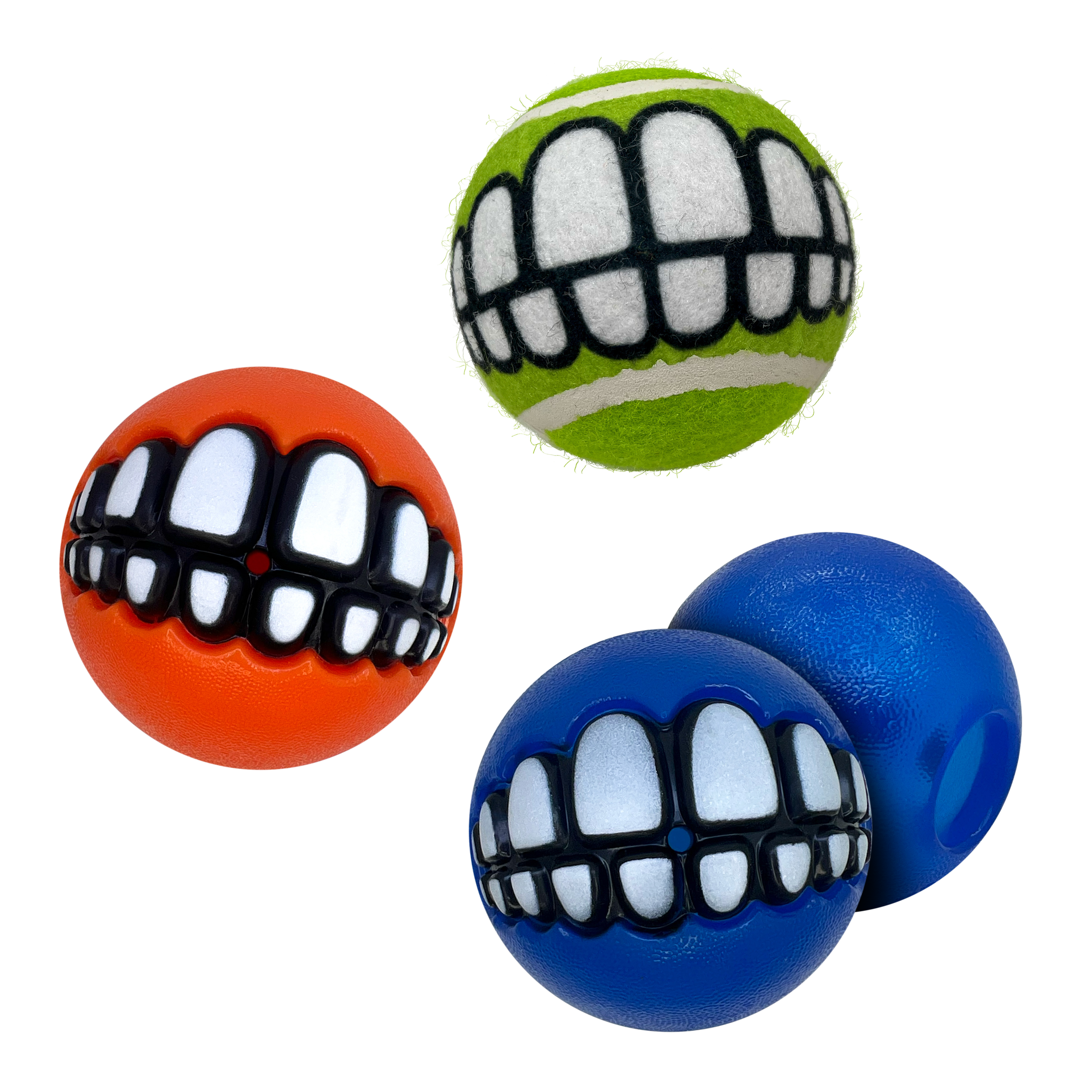 Kong Grinz Smile Balls - Durable Dog Chew Toys for Aggressive Chewers - Fun Interactive Pet Toys for Small & Large Dogs - Perfect for Playtime, Training & Stress Relief