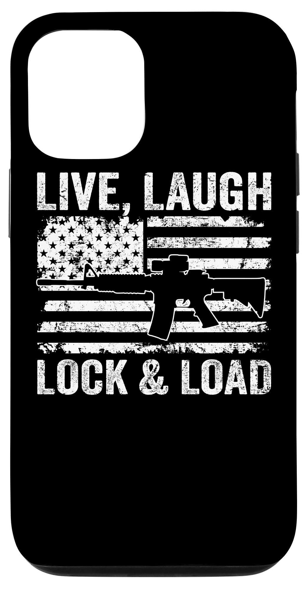 Funny Gun Lover USA Flag iPhone 12/12 Pro Case - Patriotic Protective Cover for Shooting Range, Hunting & Outdoor Activities