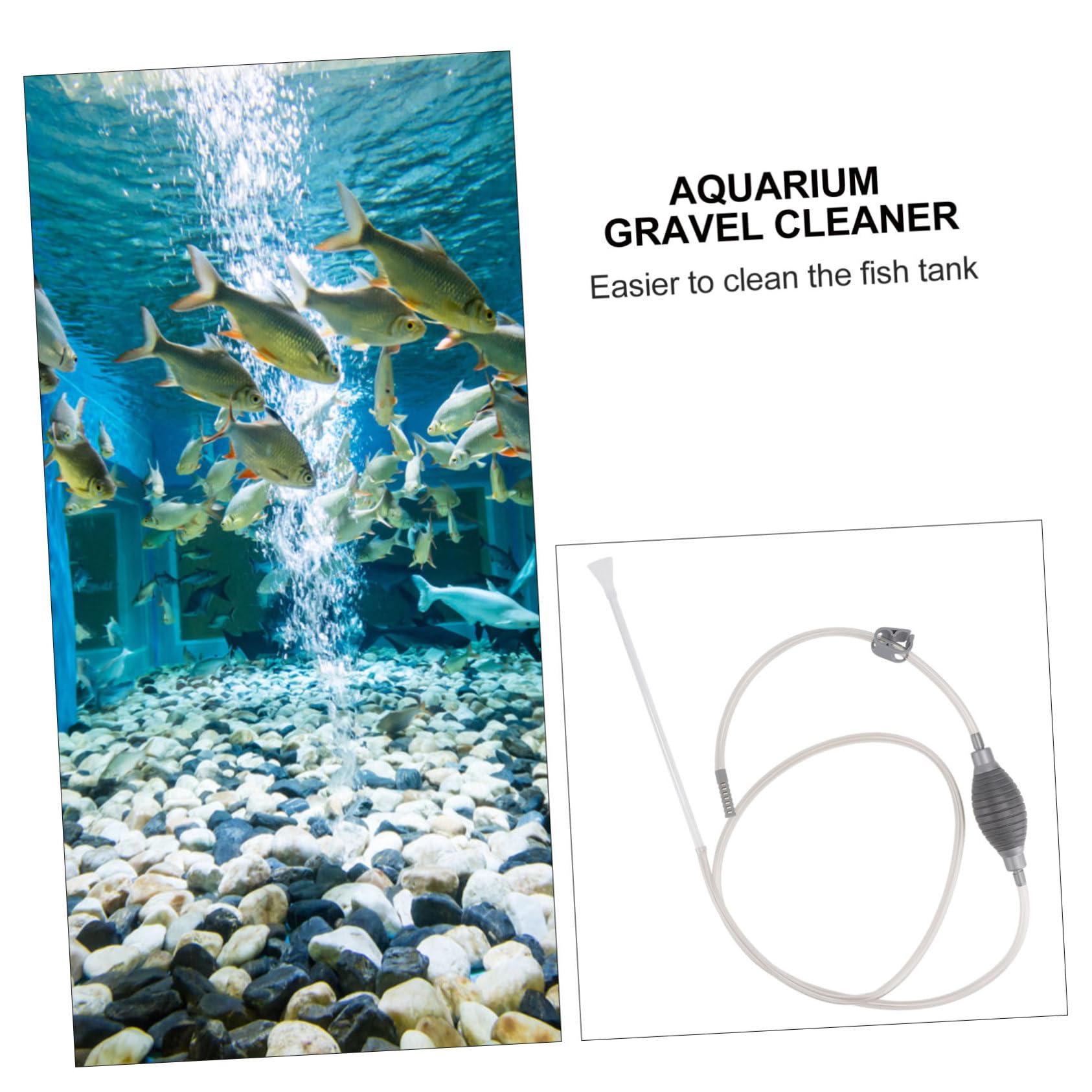 Balacoo Aquarium Gravel Cleaner and Water Changer - Turtle Tank Vacuum Cleaner with Plastic Hose for Fish Tank Maintenance | Ideal for Water Changing, Debris Removal & Aquarium Cleaning (Grey)