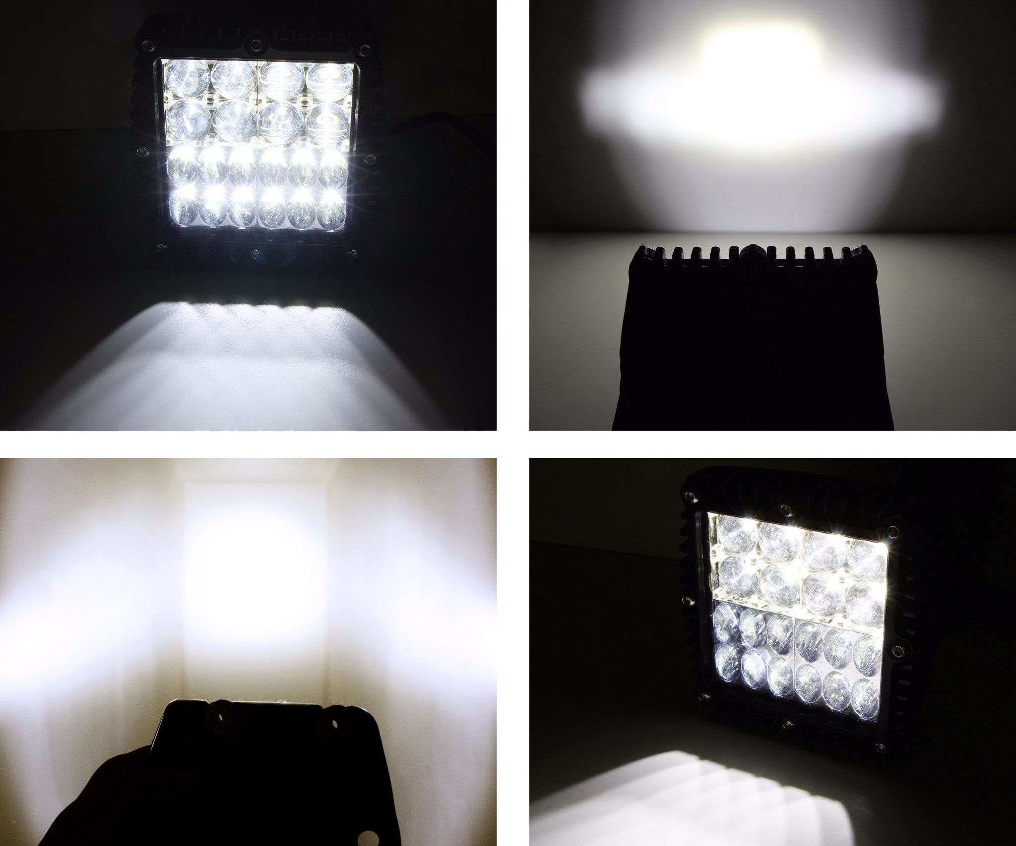 100W Hybrid Beam LED Pods with Fog Light Bracket & Wiring Kit - Compatible with 2011-2016 Ford F250 F350 Super Duty - Off-Road, Fog Lights, Night Driving, Work Trucks