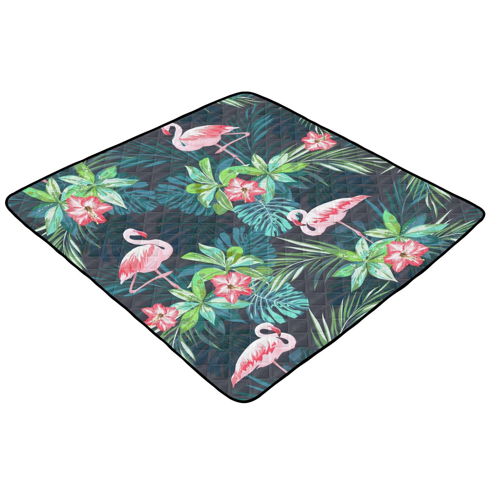 Tropical Flamingo Foldable Baby Playmat - 50''x50'' for Toddlers & Infants - Perfect for Floor Play & Activities