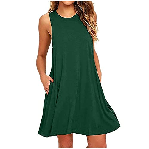 Womens Summer Dresses With Pockets-green