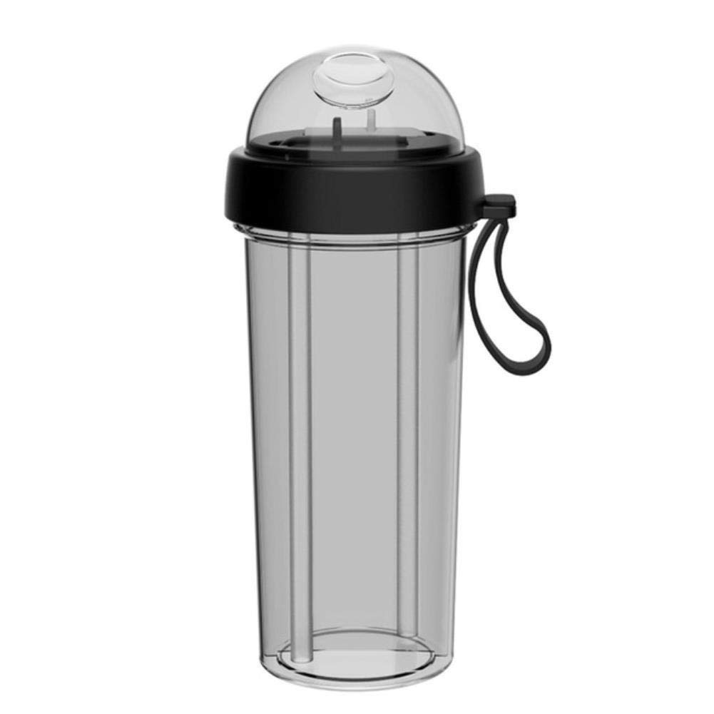 UKKD 420ml/600ml Leak-Proof Portable Water Bottle with Dual Straws - BPA Free, Insulated Stainless Steel Drinkware for Gym, Hiking & Couples Gifts