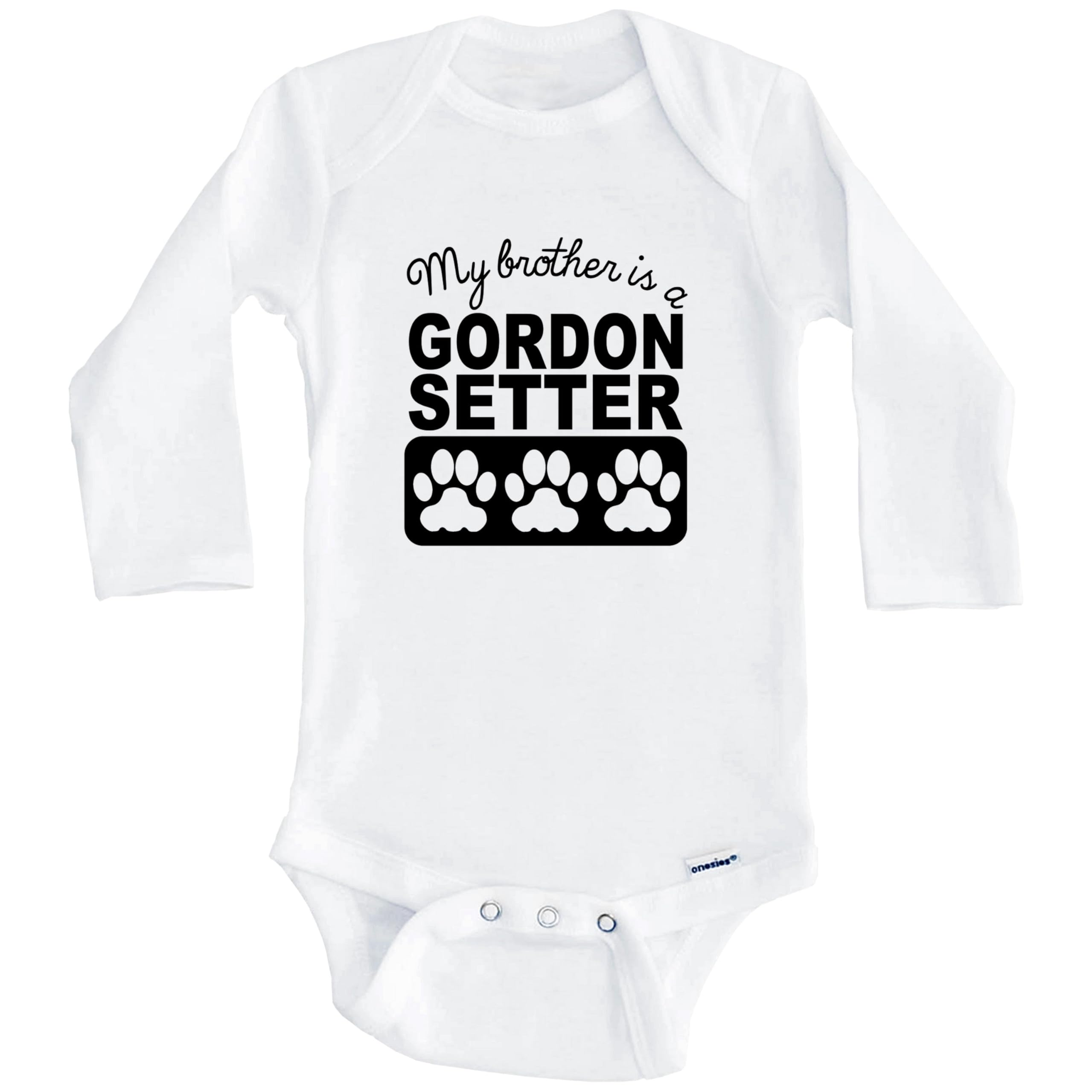My Brother is a Gordon Setter - Cute Long Sleeve Baby Bodysuit for Boys & Girls | Soft Cotton One-Piece Outfit for Infants, Toddlers | Perfect for Family Photos, Pet Lovers & Casual Wear