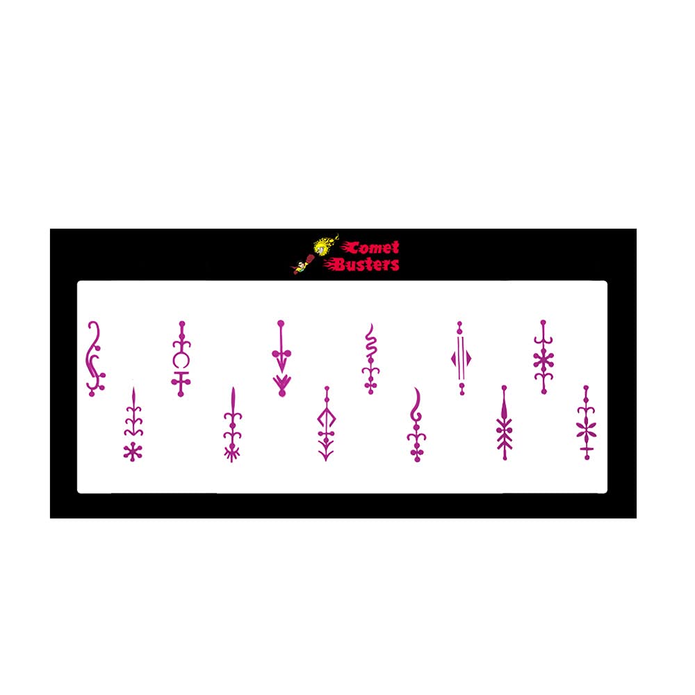 Comet Busters Fancy Pink Long Bindi (BV712) - Indian Forehead Jewelry for Women, Traditional Decoration for Weddings & Festivals