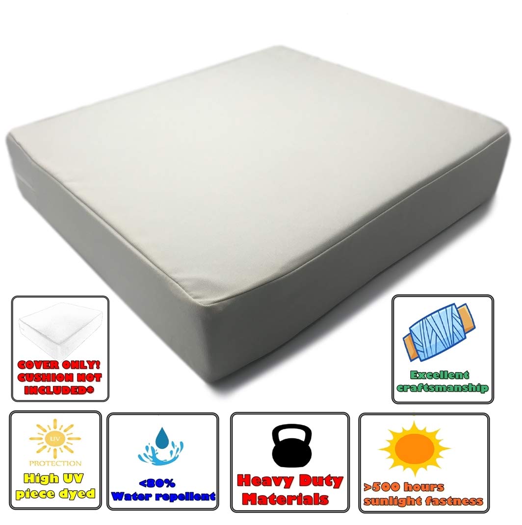 Waterproof UV-Resistant Patio Chair Cushion Covers - Indoor/Outdoor Use - Set of 4 (22x22x4 Inches, Cream White) - Perfect for Garden, Poolside, Deck, and Porch Furniture Protection