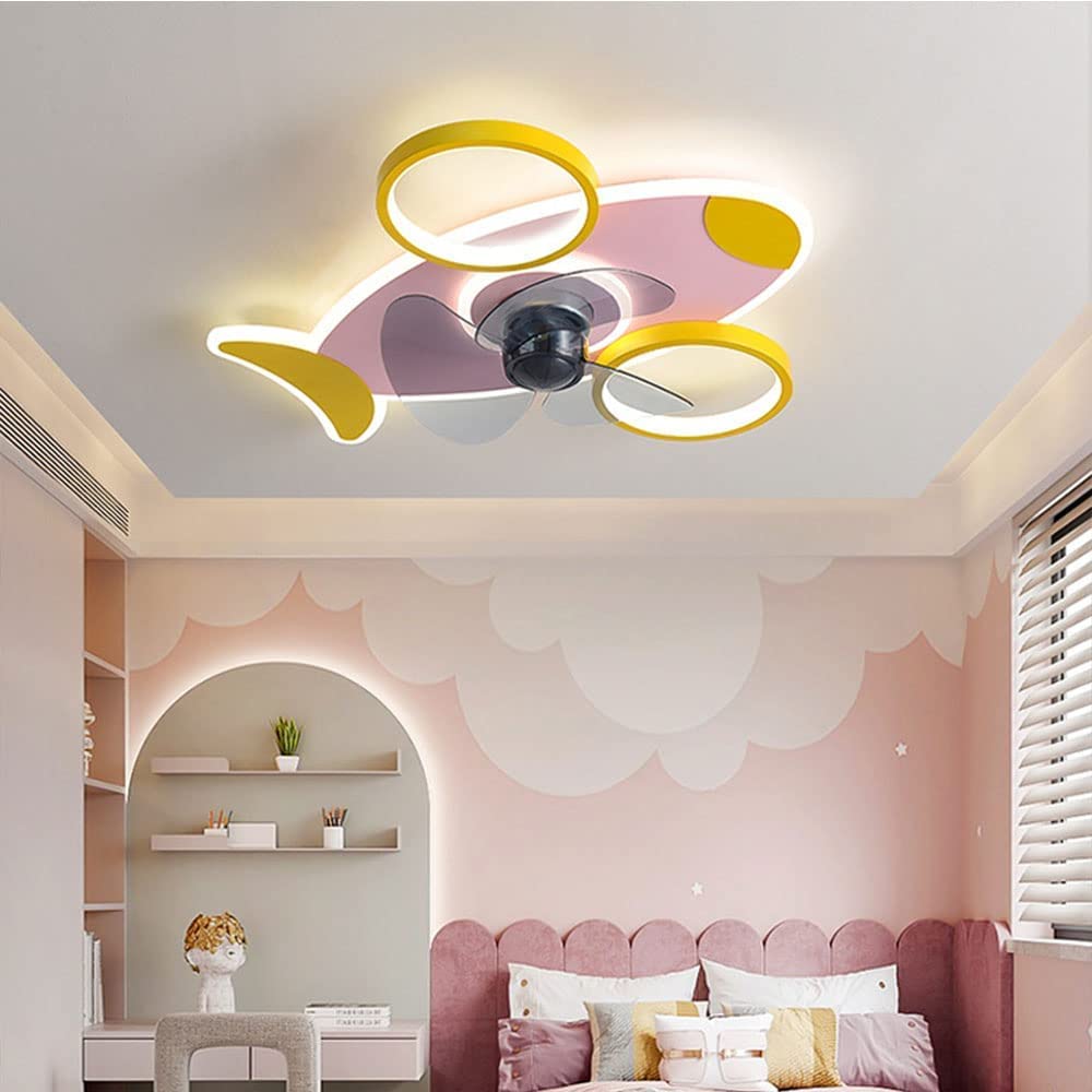 Kids Ceiling Fan with Light & Remote Control - Dimmable LED Fan Light, 3 Color Temperatures & 3 Speed Settings - Perfect for Children's Bedroom, Nursery, Playroom & Living Room