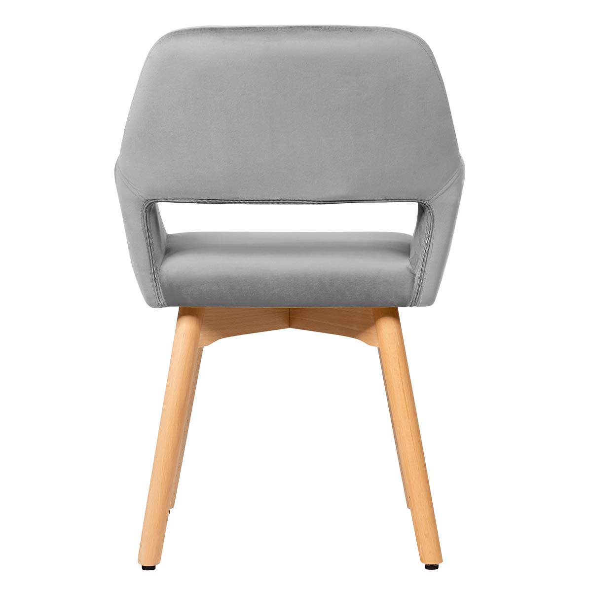 Giantex Set of 2 Velvet Dining Chairs with Wood Legs - Modern Accent Chairs for Living Room, Bedroom & Dining Room - Non-Slip Foot Pads & X-Shaped Support - Comfortable Cute Armchair (Light Grey) - Perfect for Small Spaces, Apartments & Home Decor