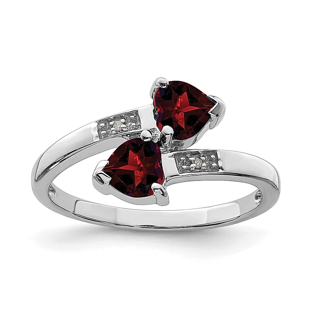925 Sterling Silver Garnet Heart Ring for Women - Romantic Gift for Her | Valentine's Day, Anniversary