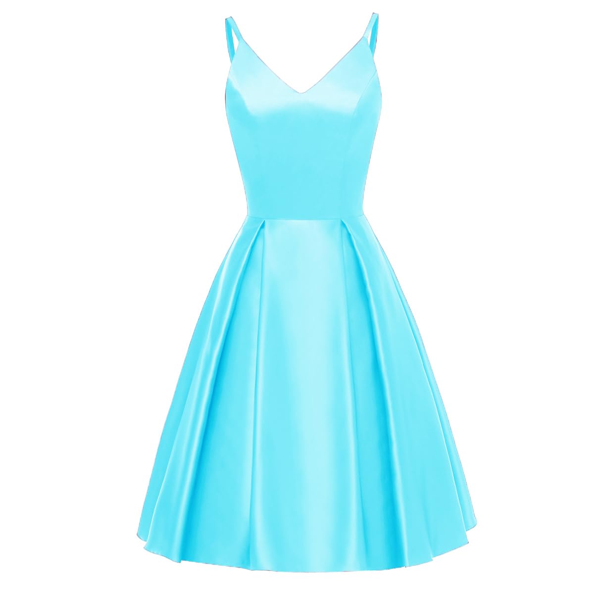 TTYBridal V-Neck Short Satin Prom Dress with Pockets - Elegant Homecoming & Cocktail Party Gown for Women, Perfect for Dances, Weddings and Special Occasions