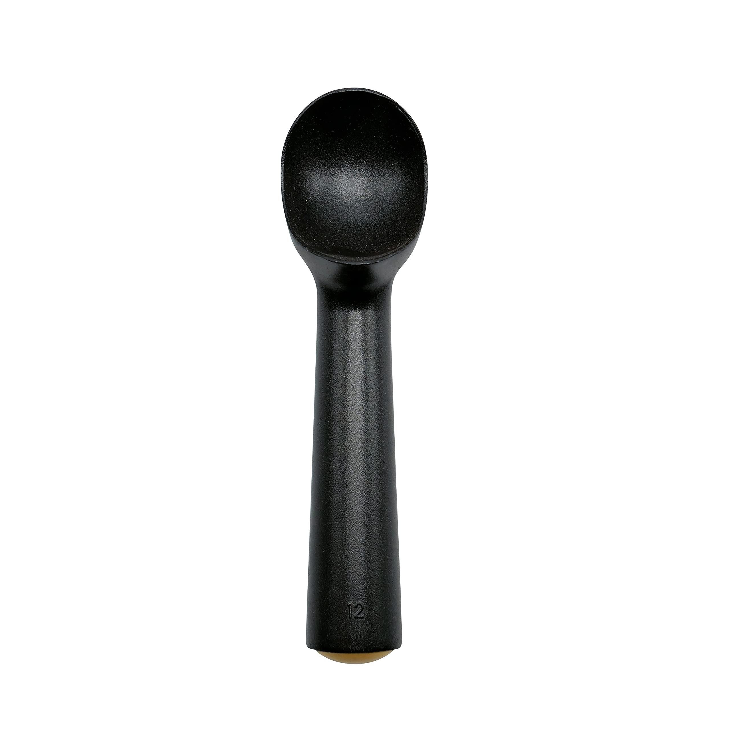 Premium Black Ice Cream Scoop - Anti-Freeze, Nonstick & Self-Defrosting Aluminum Scooper for Gelato, Sorbet, Cookie Dough - 7 Inch Ergonomic Design - Perfect for Home Kitchens, Ice Cream Shops & Dessert Catering
