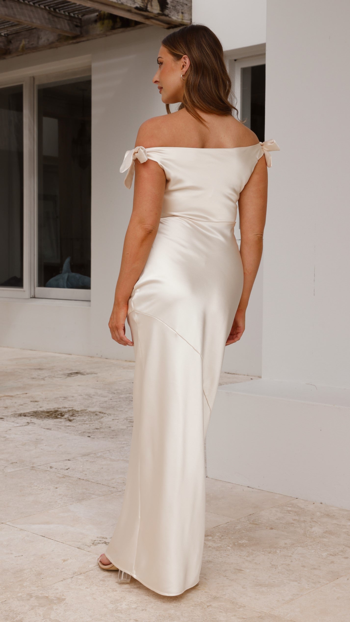Frida Maxi Dress in Champagne - Elegant Long Flowy Summer Dress for Women, Perfect for Beach Vacations, Weddings & Date Nights