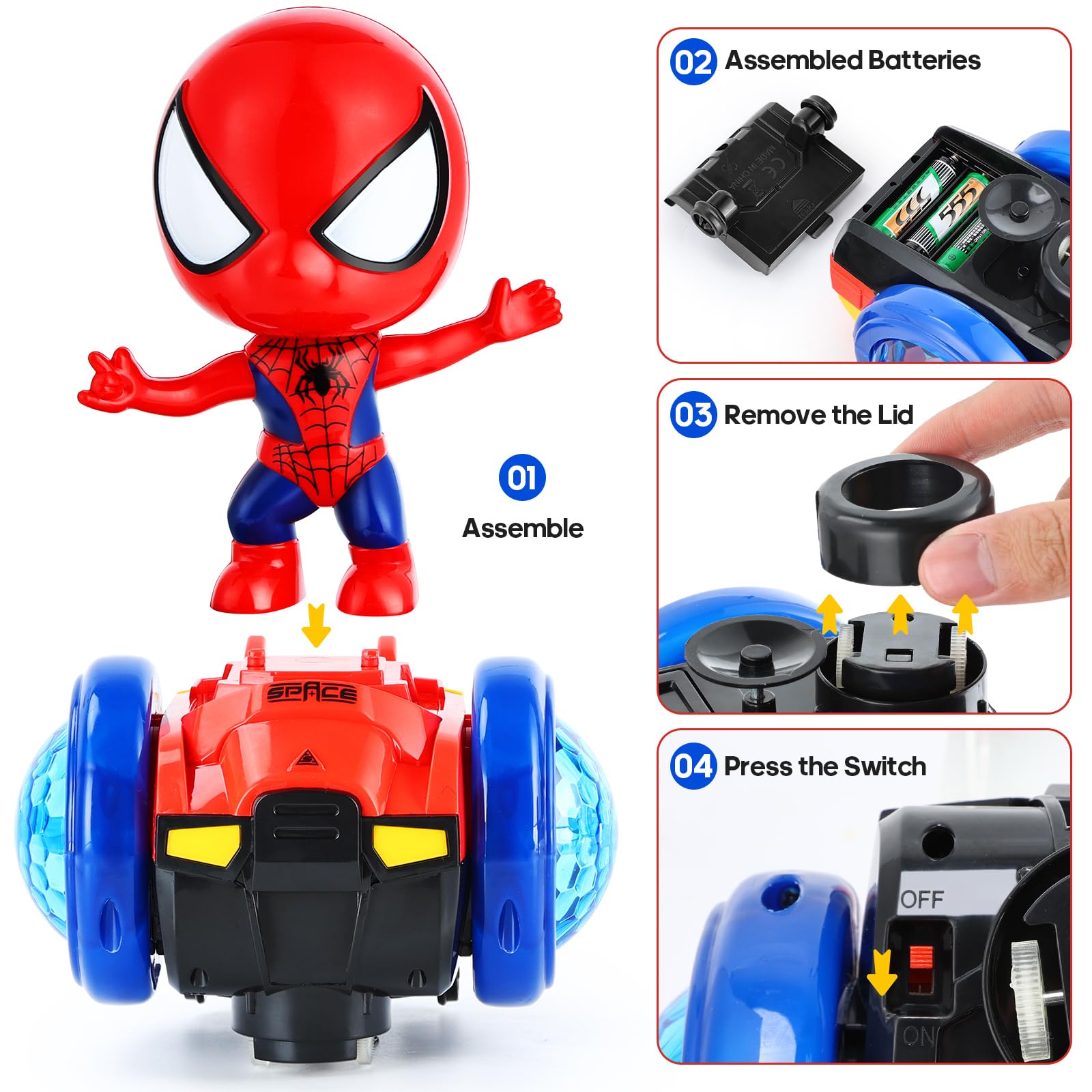 **Interactive Dancing Robot Toy Car with Flashing Lights & Music - Sensory Learning Toy for 1-4 Year Old Boys & Girls - Perfect Birthday Gift for Toddlers (Ages 1-3) - Fun Educational Toy for Playtime & Early Development**