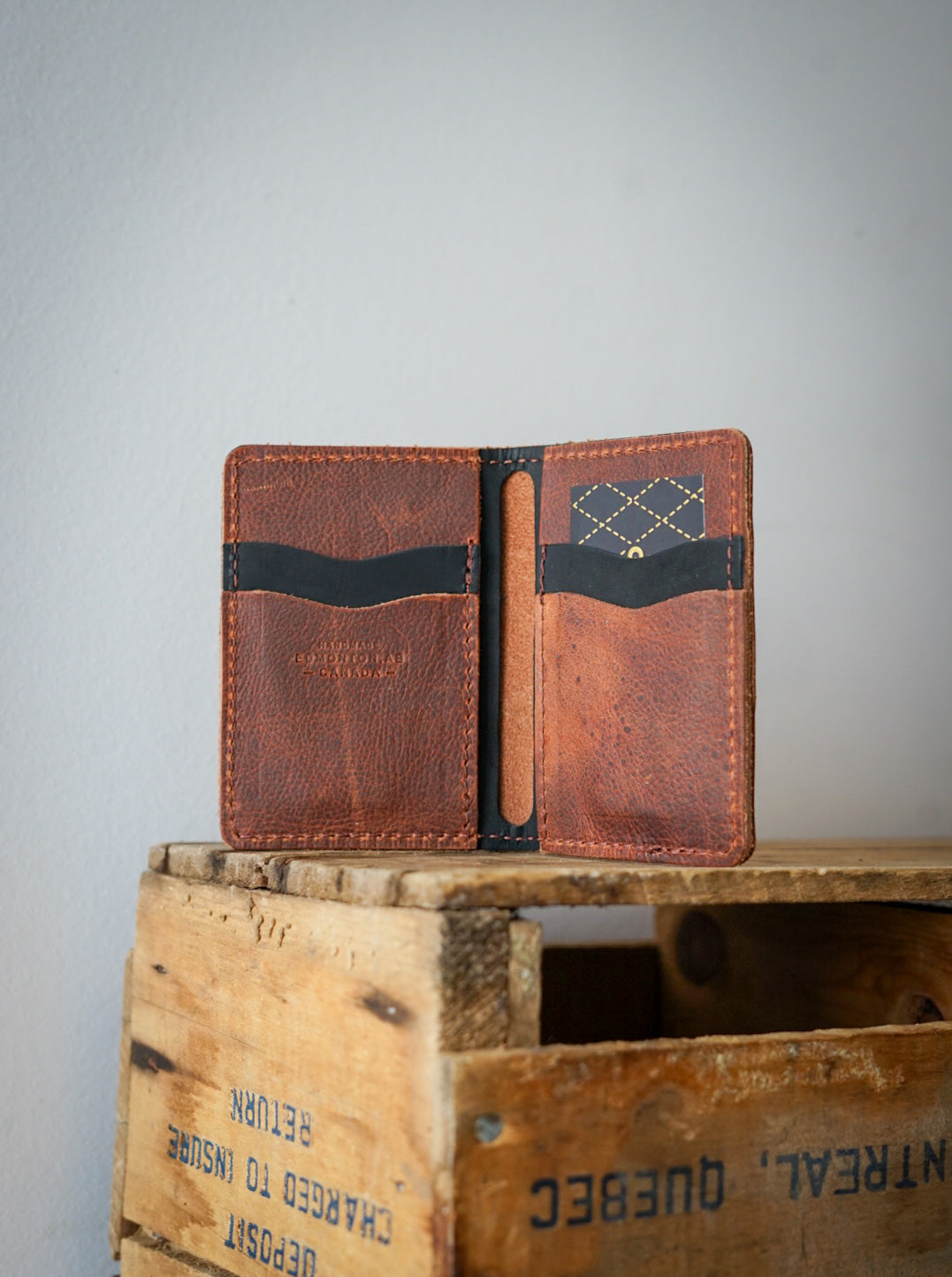 Mini Trucker Wallet (Kodiak Tan + Flat Black) - Slim RFID Blocking Bifold Wallet for Men - Perfect for Travel, Work & Everyday Carry