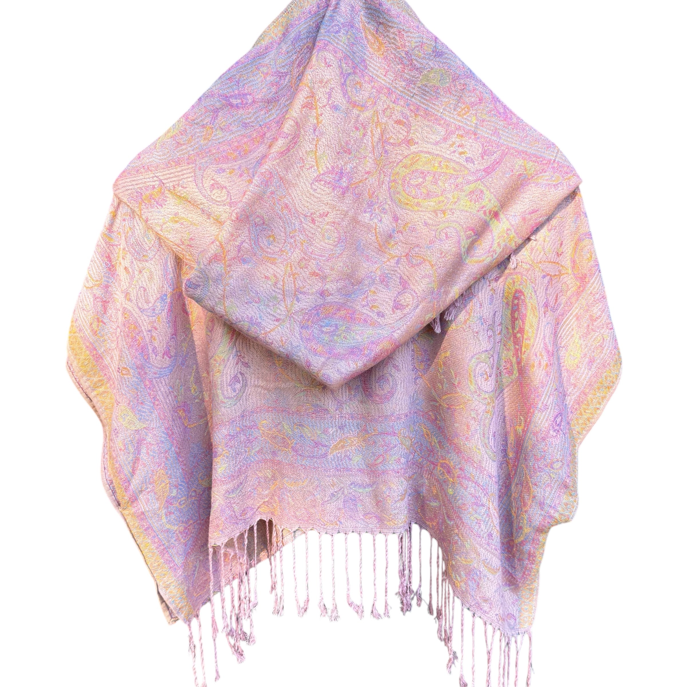 Pink Garden Pashmina Hooded Crop Top - Soft & Stylish Women's Fashion for Spring & Summer | Perfect for Casual Outings, Beach Trips & Date Nights