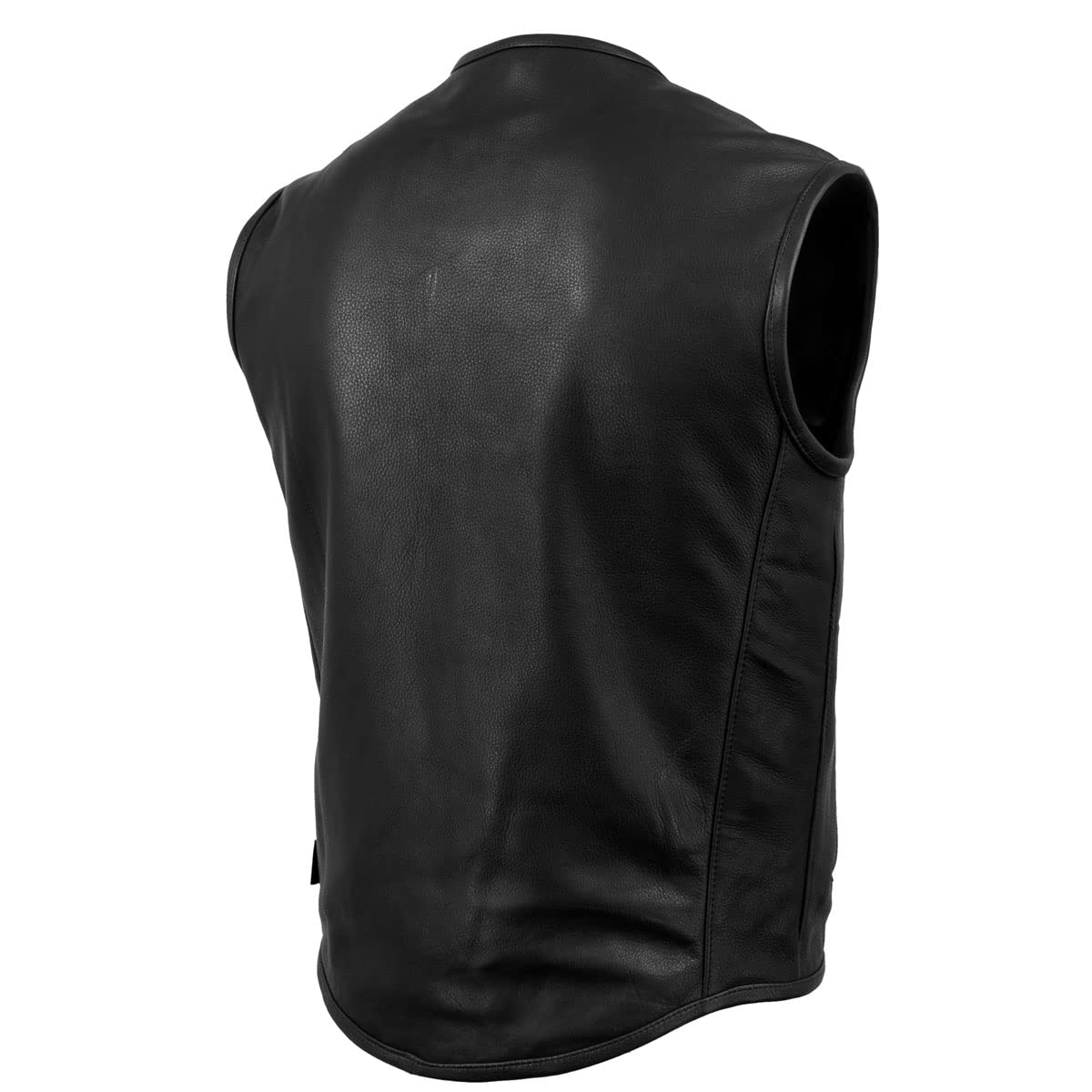 Premium Black Leather Motorcycle Vest for Men - Made in USA by Milwaukee Leather | Durable Biker Rider Vest for Harley, Cruiser & Adventure Riding
