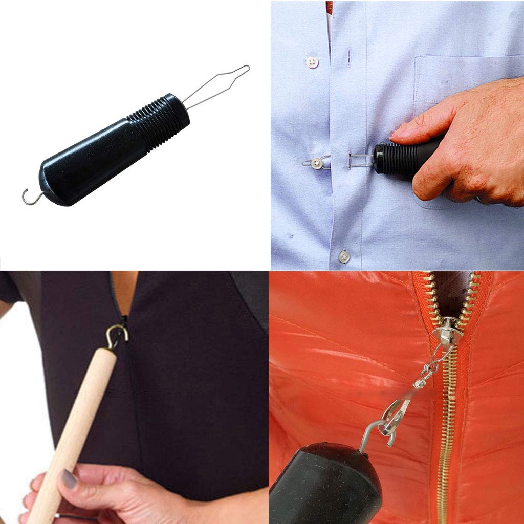 Button Hook and Pull Assist Tool - Easy Shirt & Coat Buttoning Aid for Seniors, Arthritis & Handicapped - Ideal for Elderly Home Care & Daily Dressing Assistance