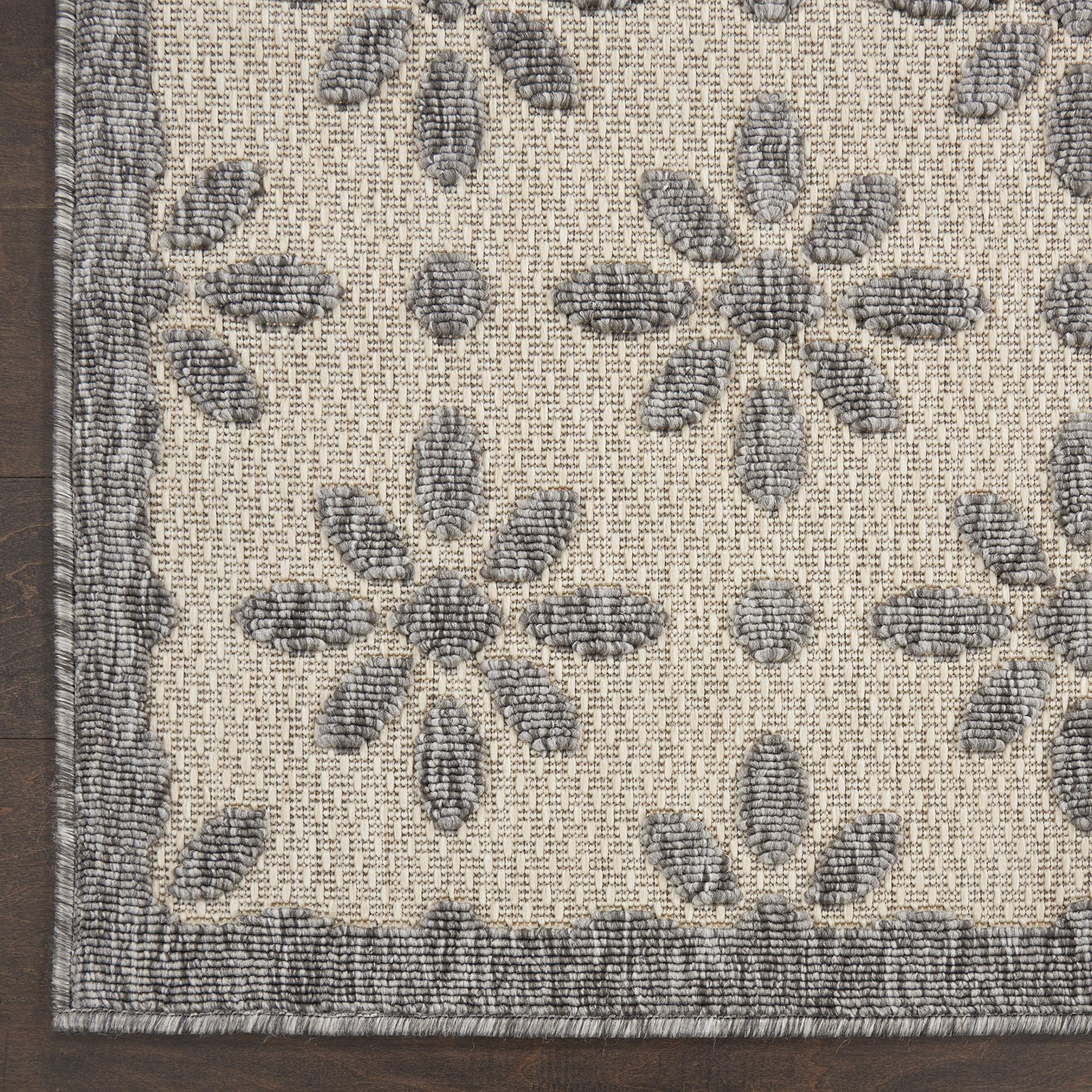 Nourison Palamos Indoor-Outdoor Area Rug 7' x 10' - Cream Easy Clean Non-Shedding Rug for Living Room, Bedroom, Dining Room, Deck, Patio & Backyard - Perfect for Home Decor, Outdoor Entertaining & High Traffic Areas