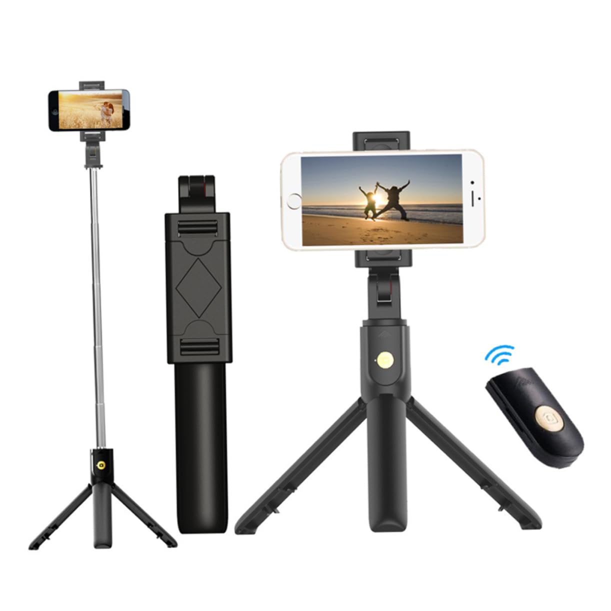 Housoutil 3-Pack Mini Tripod Stand for Phone - Compact Desktop Tripod for iPhone, Samsung, Smartphones - Perfect for Vlogging, Live Streaming, Video Calls & Photography