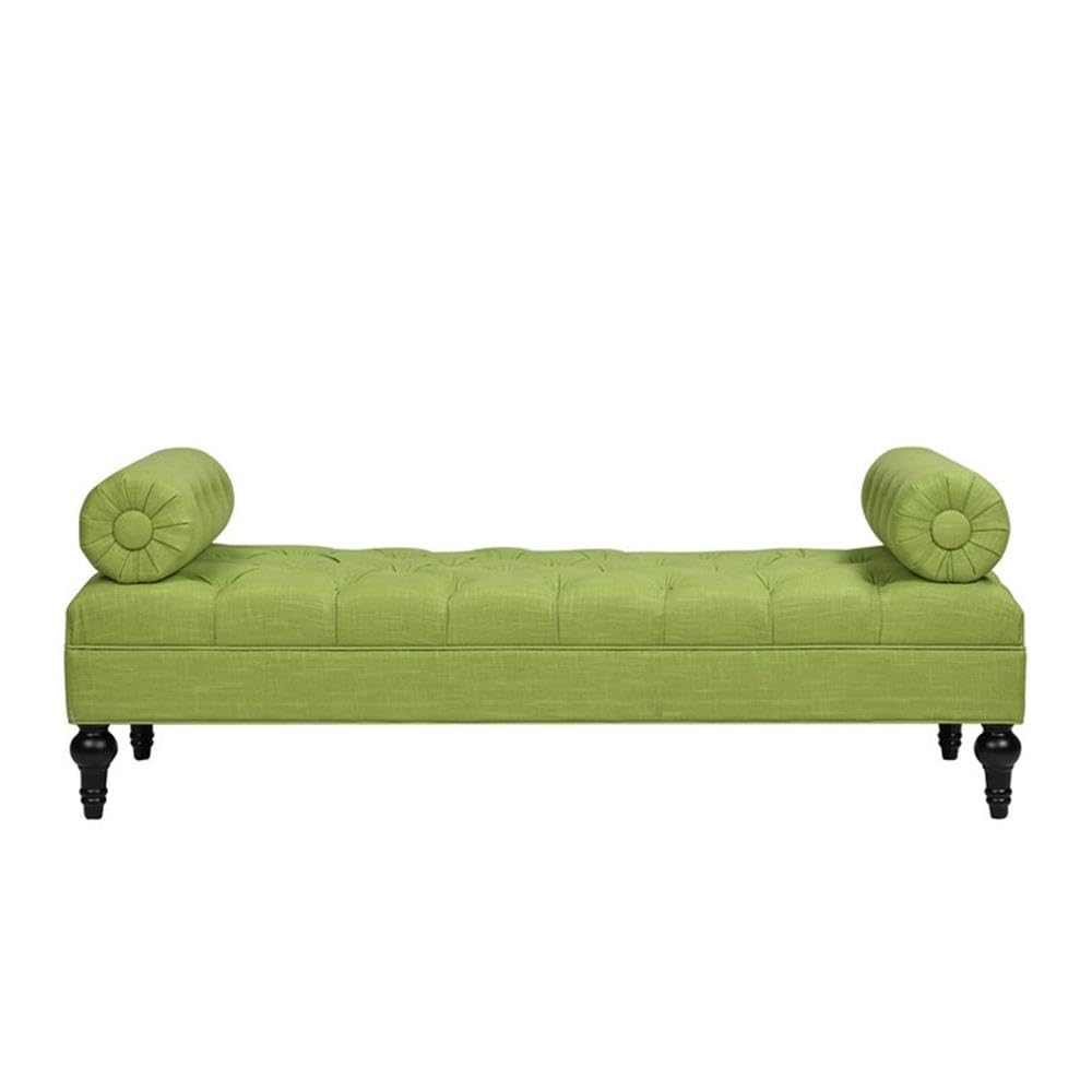 Jennifer Taylor Home Lewis Bolster Arm Entryway Bench in Bright Chartreuse - Perfect for Hallway Seating, Mudroom Storage & Stylish Home Decor