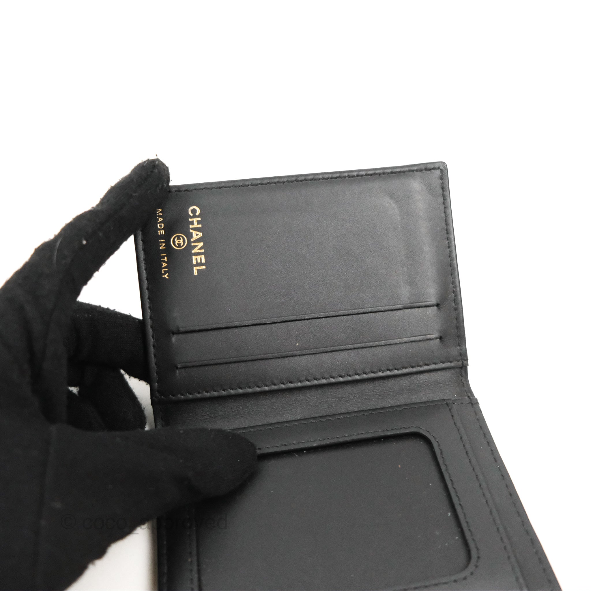 Chanel CC Card Holder Black Caviar Leather Wallet - Luxury Compact Credit Card Case for Women - Perfect for Everyday Use & Travel Accessories
