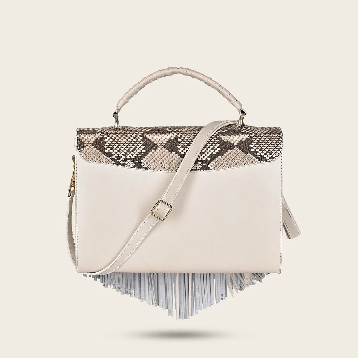 BOD87PI Cuadra White Western Fashion Python Handbag for Women - Stylish & Elegant Crossbody Purse for Parties, Dating & Daily Use
