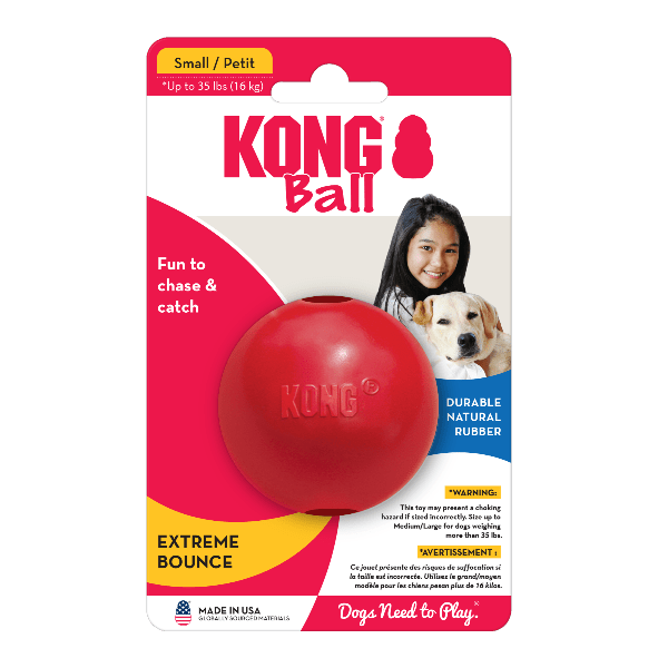 Durable KONG Classic Dog Chew Toy - Interactive Treat Dispensing Ball for Puppies & Dogs - Perfect for Playtime, Training & Mental Stimulation