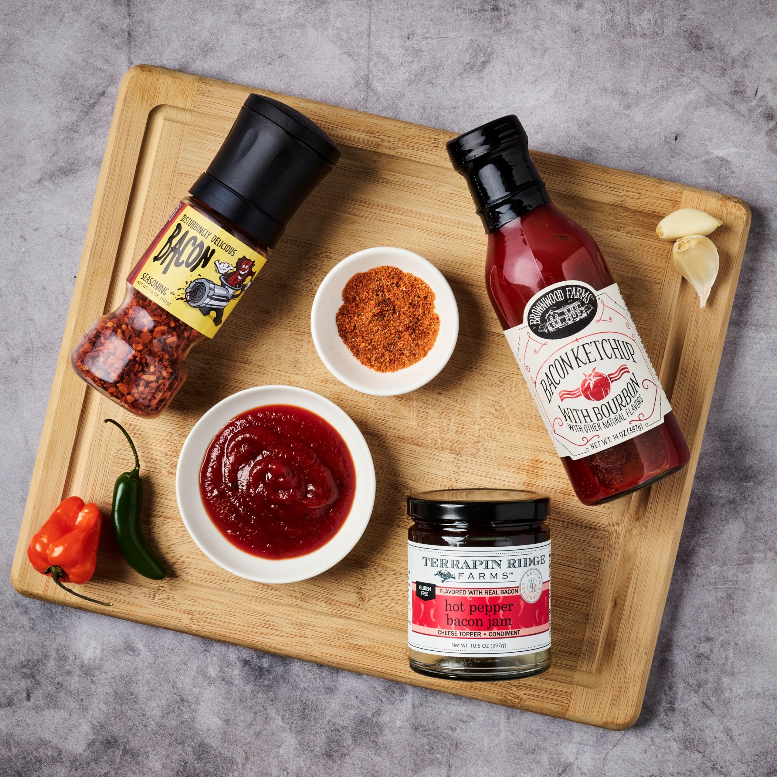 Bacon Crate Gift Box - 5 Premium Bacon-Flavored Snacks Including Maple Bacon Jerky & Bacon Seasoning - Perfect for Men's Gifts, Father's Day, BBQ Parties & Game Night Snacks