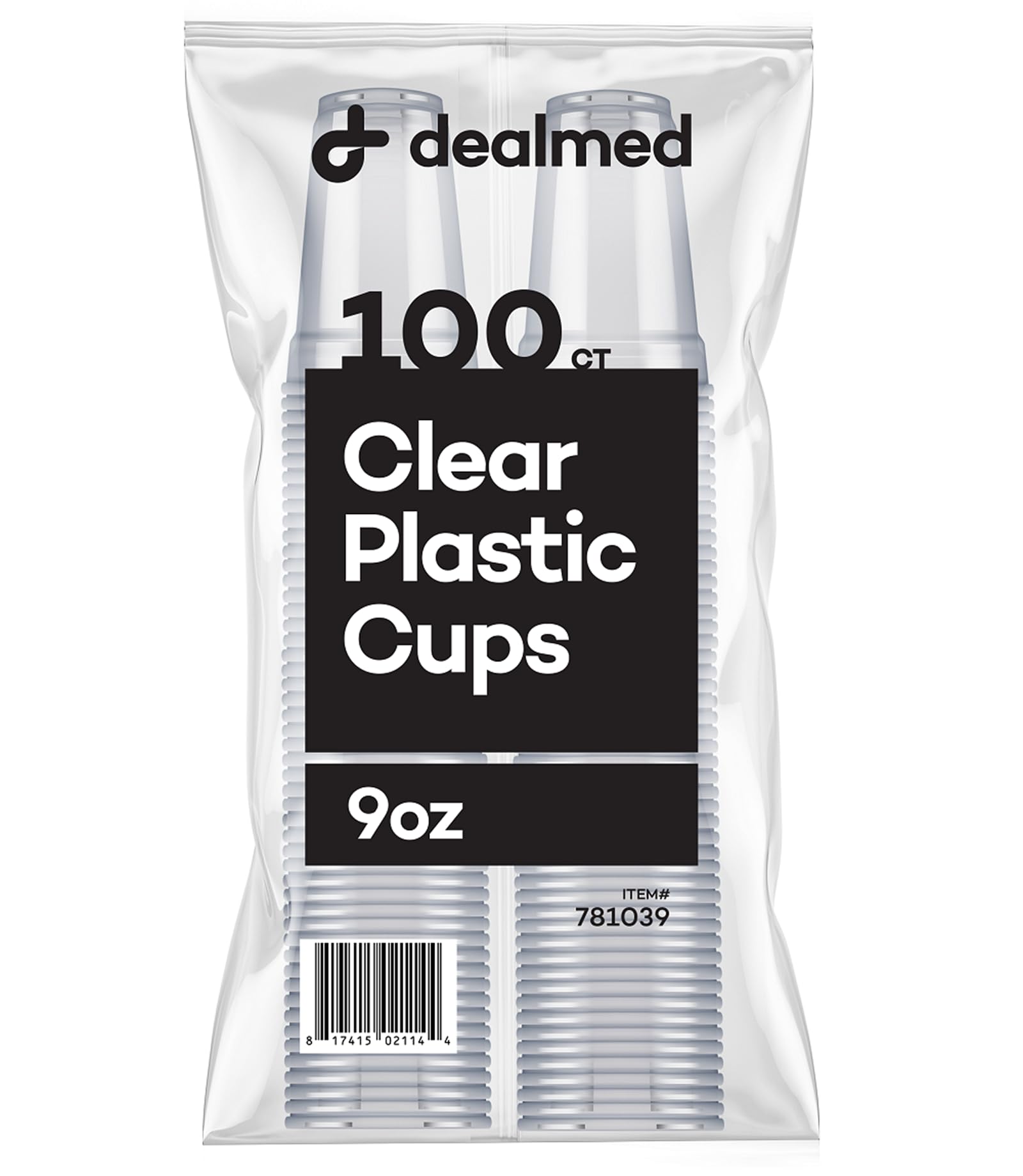 Dealmed 9 oz. Disposable Plastic Cups - 100% Recyclable Drinking Cups for Doctor Offices, School Nurses, Hospitals & Home Use (Pack of 100) | Perfect for Medical Exams, School Cafeterias, Parties & Everyday Hydration